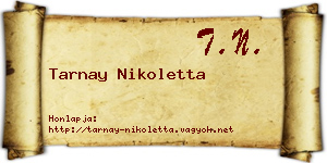 Tarnay Nikoletta névjegykártya